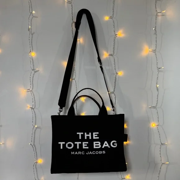 Marc Jacobs Black Tote with White Text - Picture 1 of 5
